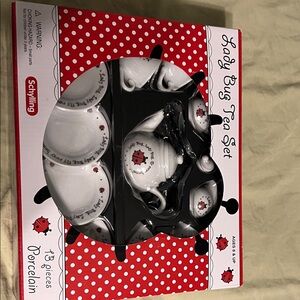 Lady Bug Porcelain Tea Set - Red & White